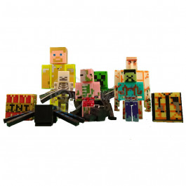 Kit Cartelado Conjunto Minecraft 3 Bonecos + 1 Dragão Ender + 1 Creeper + 1  Aranha Vermelha - Ri Happy