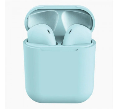 Inpods 12 TWS Macaron Fone de ouvido Bluetooth 5.0 sem fio fone de ouvido com microfone para todos os telefones - Azul