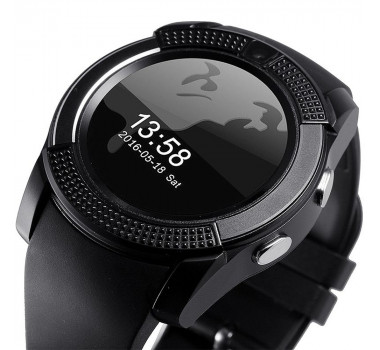 Relógio smartwatch V8 original touch bluetooth gear chip - preta