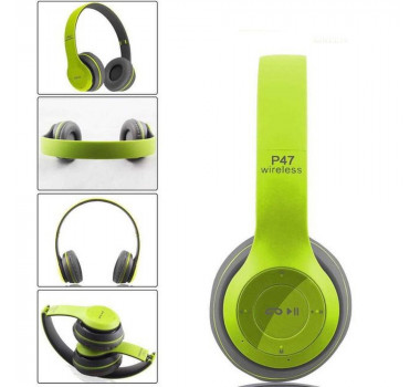 Fone de Ouvido Sem Fio Bluetooth Dobrável P47 - Verde
