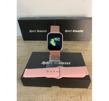 Kit Relógio Smartwatch Rose + 2 Pulseiras + Fone Bluetooth