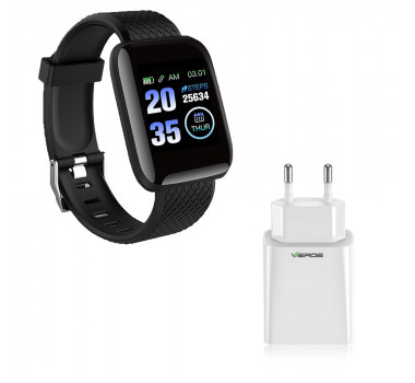 Kit 1 Relógio Smartwatch D13 Azul Esportivo Android iOS + 1 Base de Carregador