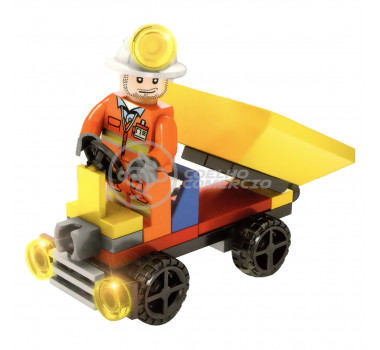 Brinquedo Blocos de Montar Time de Construção Com 35 Peças Compatível com LEGO - Caminhão Caçamba
