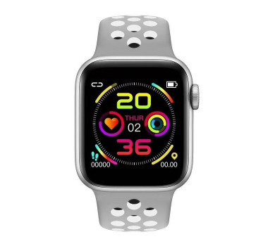 W5 relógio inteligente saúde pulseira de monitoramento Fitness smartwatch Esporte Android - Prata com Branco