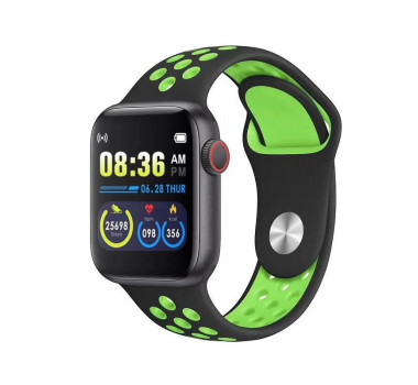 W5 relógio inteligente saúde pulseira de monitoramento Fitness smartwatch Esporte Android - Preto com Verde