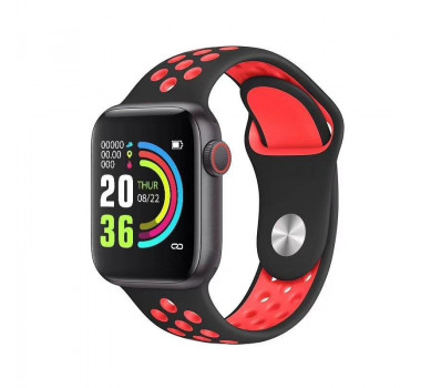 W5 relógio inteligente saúde pulseira de monitoramento Fitness smartwatch Esporte Android - Preto com Vermelho