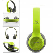 Fone de Ouvido Sem Fio Bluetooth Dobrável P47 - Verde