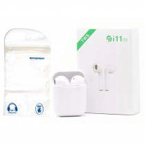 Fone Ouvido Bluetooth I11 5.0 Par Tws Sem Fio Case Base cx Branco + Saco a prova d'água