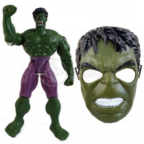 Boneco 25Cm Action Figure Incrivel Hulk + Mascara 16Cm 1