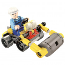 Brinquedo Blocos de Montar Time de Construção Com 45 Peças Compatível com LEGO - Rolo Compressor