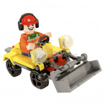 Brinquedo Blocos de Montar Time de Construção Com 45 Peças Compatível com LEGO - Trator Com Pá Carregadeira