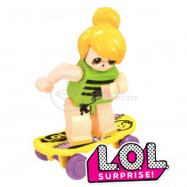 Boneca Mini LOL Bloco de Montar Compatível Com Lego New Series - Skate Girl