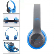 Fone de Ouvido Sem Fio Bluetooth Dobrável P47 - Azul