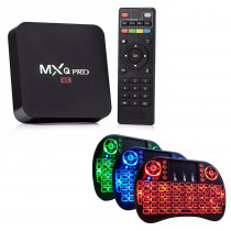 Kit 1 Conversor Smart TV MX-Q Pro + 1 Mini Teclado Wireless Touch Pad com LED