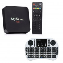 Kit 1 Conversor Smart TV MX-Q Pro + 1 Mini Teclado Wireless Touch Pad Cinza