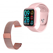 Relógio Smartwatch P80 Rosa Android iOS + 1 Pulseira Extra