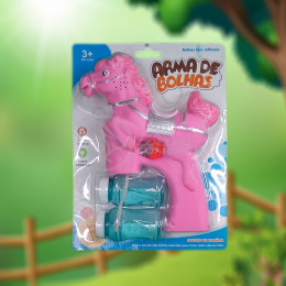 Cavalo Bolhudo Elétrica Brinquedo Pop Tik Tok Lança Bolhas Sabão Mágica Criança Infantil - Rosa