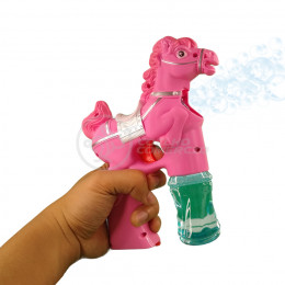 Cavalo Bolhudo Elétrica Brinquedo Pop Tik Tok Lança Bolhas Sabão Mágica Criança Infantil - Rosa