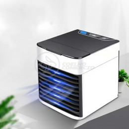 Mini Ar Condicionado Portátil Arctic Air Cooler Umidificador Climatizador Luz LED 7 Cores RGB